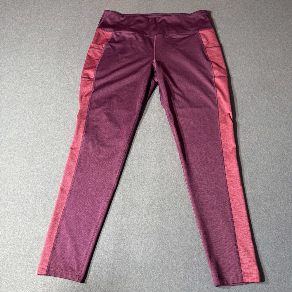 Tek Gear DRYTEK Jogger Pants  Women's 1X Maroon Pink Leggings Athleisure Pocket!